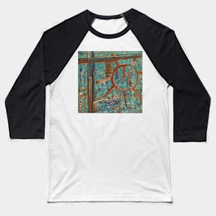 Abstract Wheel and Fence Baseball T-Shirt